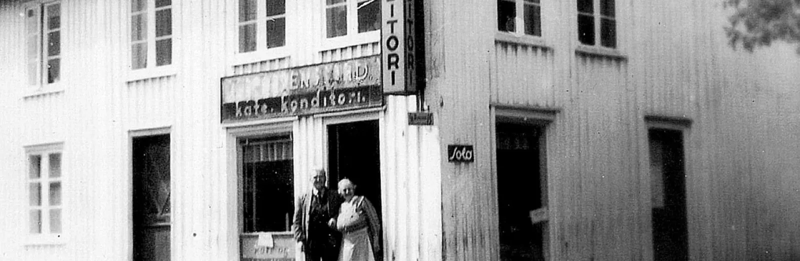 Det gamle konditoriet i Ytre Sandgate i Mandal, drevet fra 1935